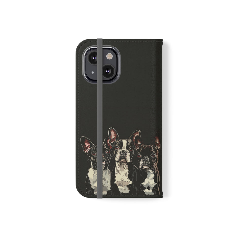 Boston Terrier Phone Case | Boston Terrier Wallet Phone Case | IPhone & Samsung Galaxy Boston Terrier Flip Cases