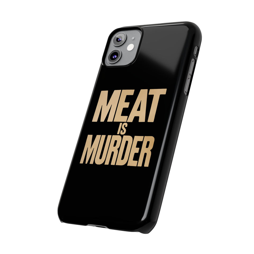 Premium Vegan Meat Is Murder iPhone Case | Vegan Gifts Slim Phone Cases