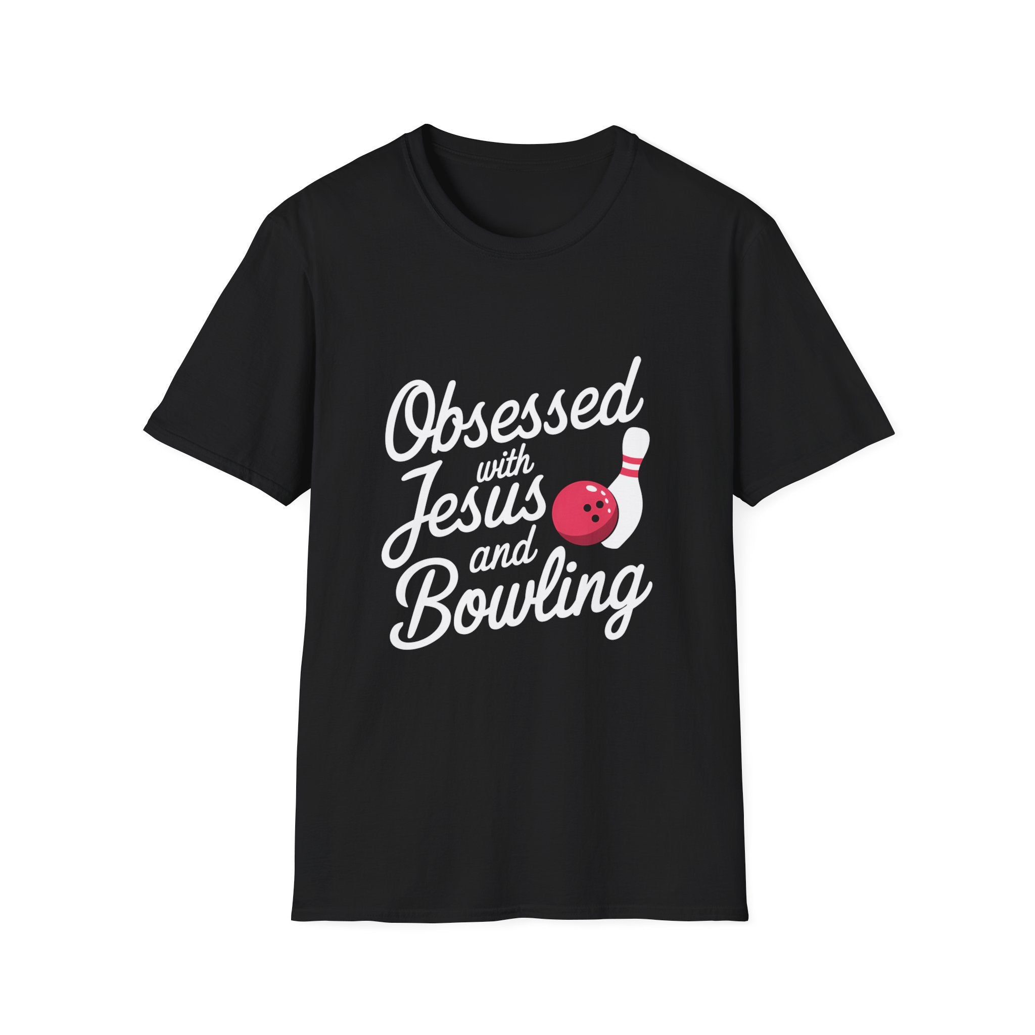 Obsessed With Jesus and Bowling T-Shirt | Christianity Faith In Jesus and Bowling T-Shirt Secondary image