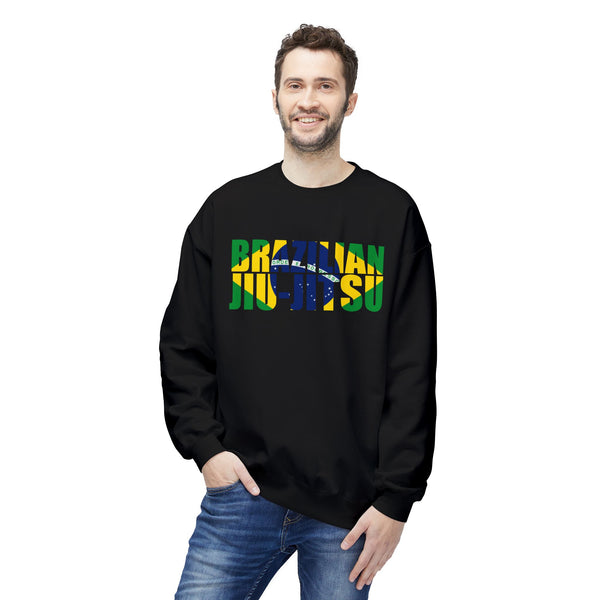 Brazilian Jiu Jitsu Flag 3 BJJ Unisex Midweight Softstyle Fleece Crewneck Sweatshirt