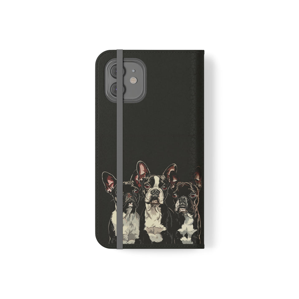 Boston Terrier Phone Case | Boston Terrier Wallet Phone Case | IPhone & Samsung Galaxy Boston Terrier Flip Cases