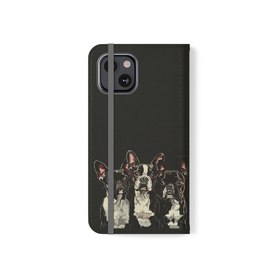 Boston Terrier Phone Case | Boston Terrier Wallet Phone Case | IPhone & Samsung Galaxy Boston Terrier Flip Cases