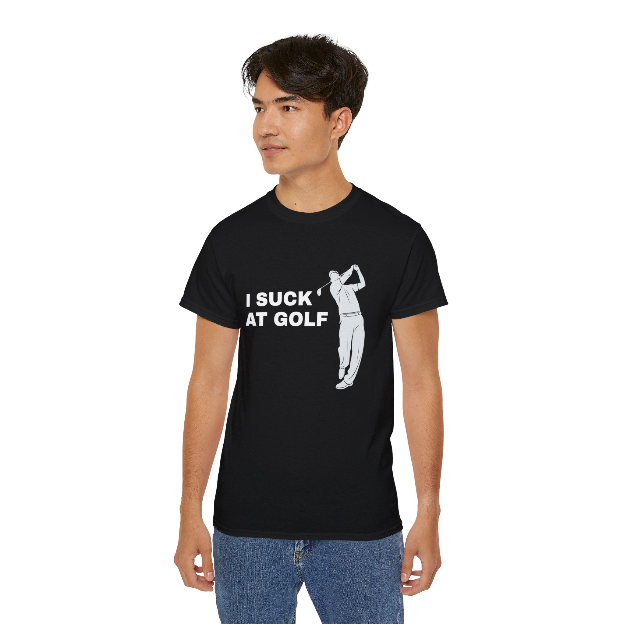 I Suck At Golf Shirt | Golf Gifts | Golf Merchandise | Golf Unisex T-Shirt