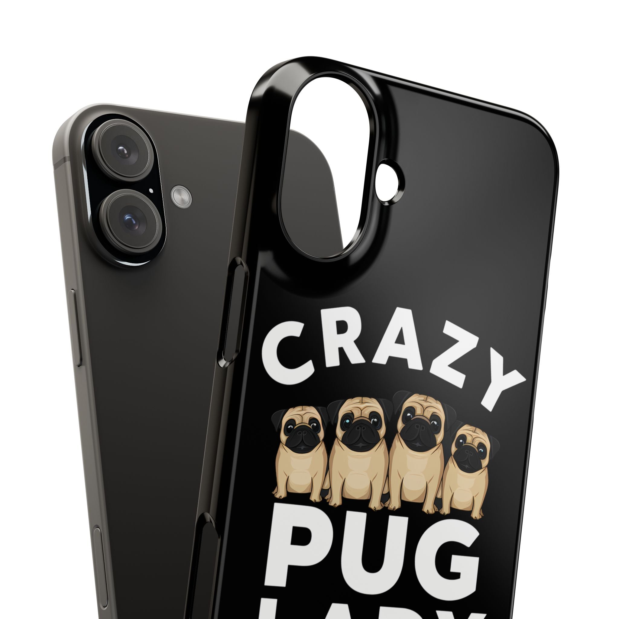 Premium Crazy Pug Lady iPhone Case | Cute Pug Gifts Slim Phone Cases