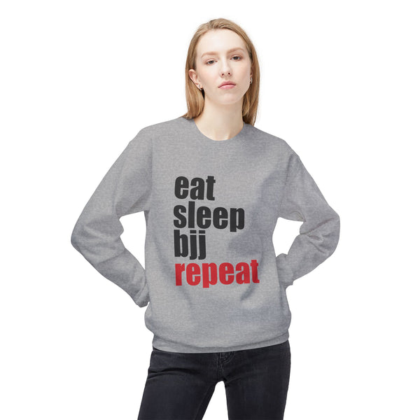 Brazilian Jiu Jitsu Eat Sleep BJJ Repeat BJJ Unisex Midweight Softstyle Fleece Crewneck Sweatshirt
