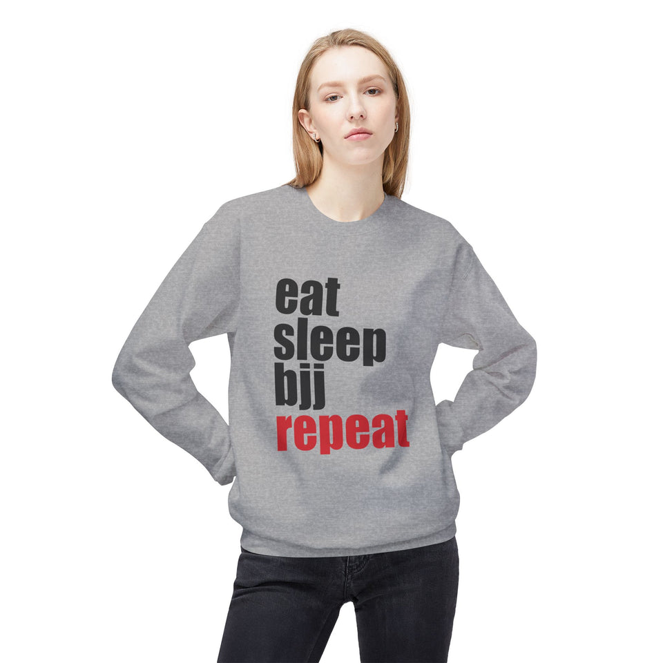 Brazilian Jiu Jitsu Eat Sleep BJJ Repeat BJJ Unisex Midweight Softstyle Fleece Crewneck Sweatshirt