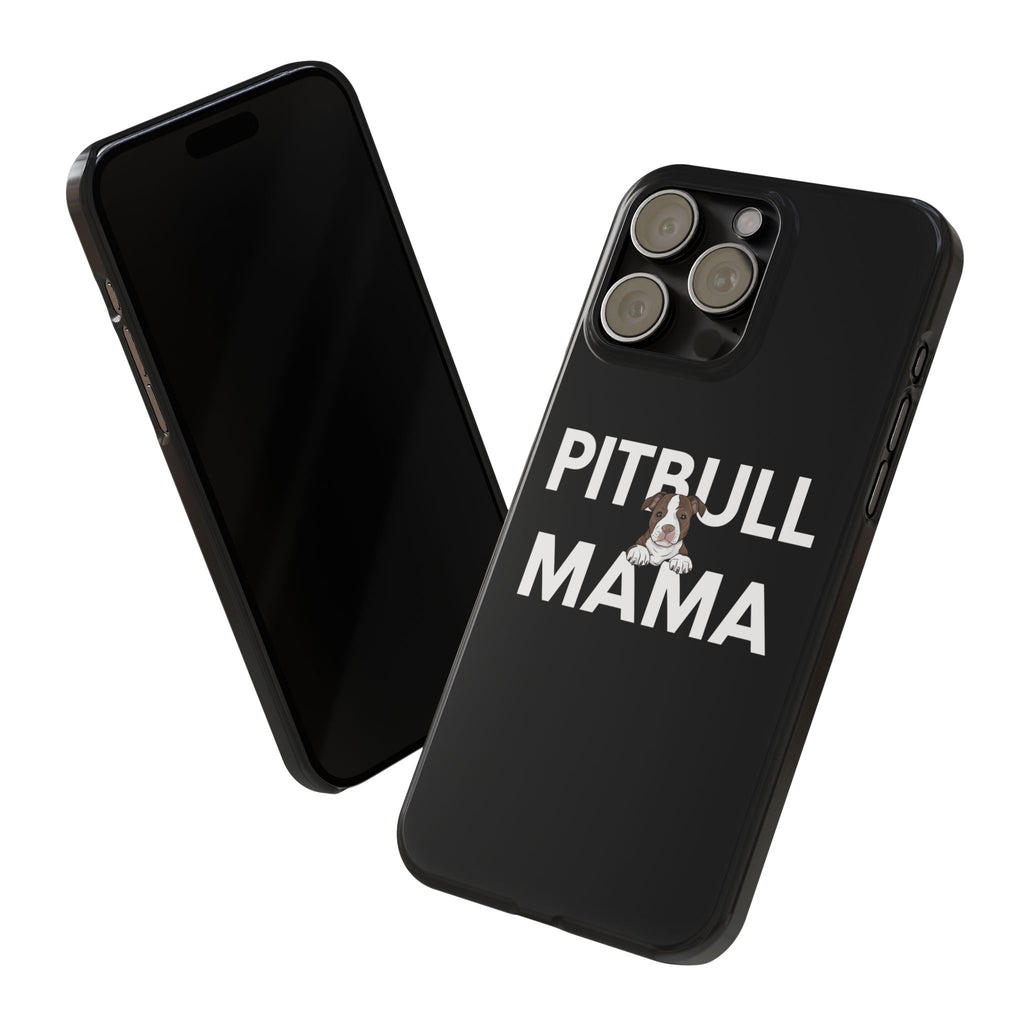 Premium Pitbull Mama 3 iPhone Case | Pitbull Gifts Slim Phone Cases