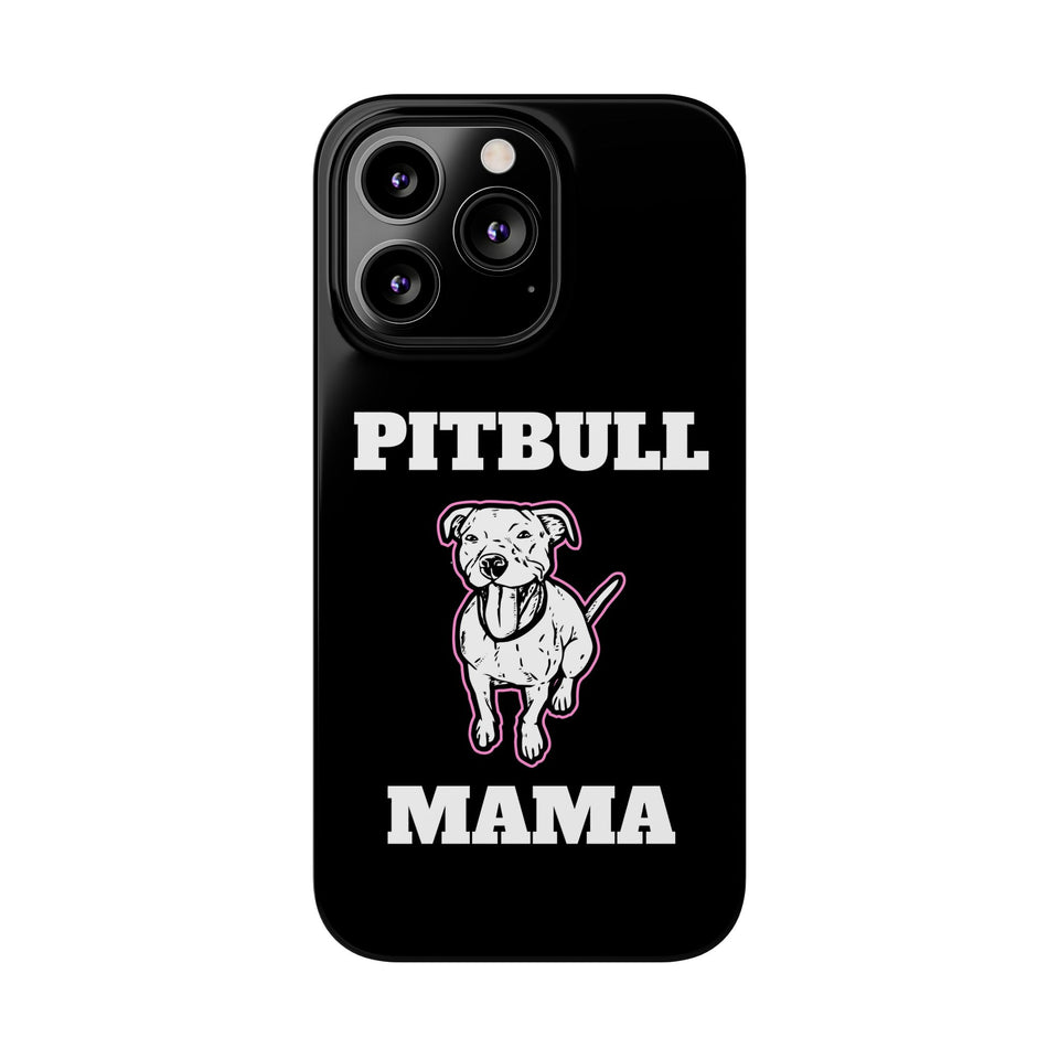 Premium Pitbull Mama 2 iPhone Case | Pitbull Gifts Slim Phone Cases