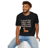 Dachshund Coffee T-Shirt — 