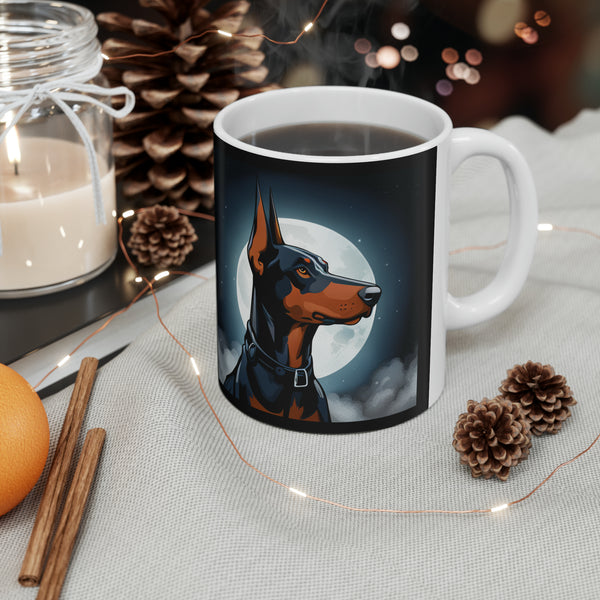 Doberman Mug | Doberman Gifts | Doberman Presents Moon Ceramic Mug 11oz