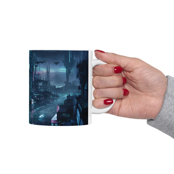Futuristic Cyberpunk City Ceramic Mug (11oz, 15oz)