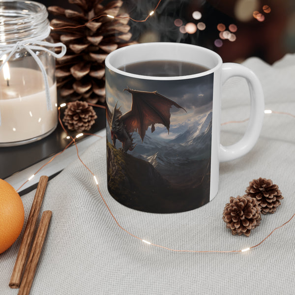 Fantasy Dragon Mug | Fantasy RPG Gift | Dragon Ceramic Mug 11oz