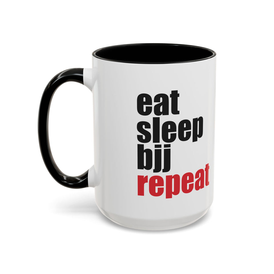 Brazilian Jiu Jitsu Eat Sleep BJJ Repeat | BJJ Accent Coffee Mug
