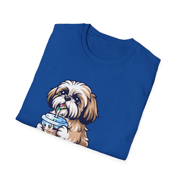 Shih Tzu Drinking Coffee T-Shirt — Cute Dog Coffee Lover Tee