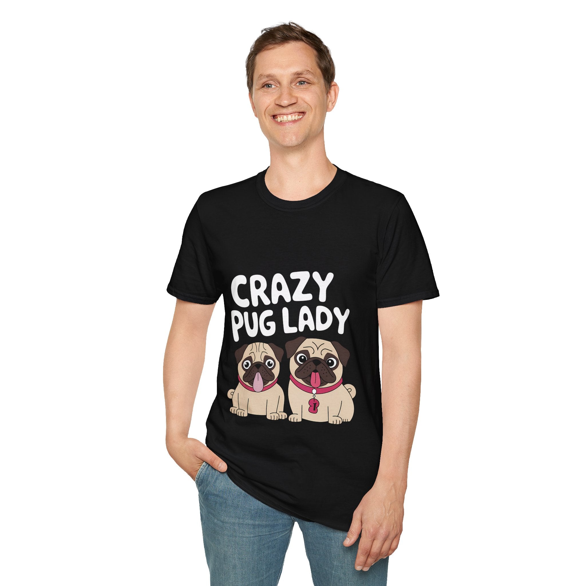 Pug Lady Unisex T-Shirt - Crazy Pug Lady Shirt