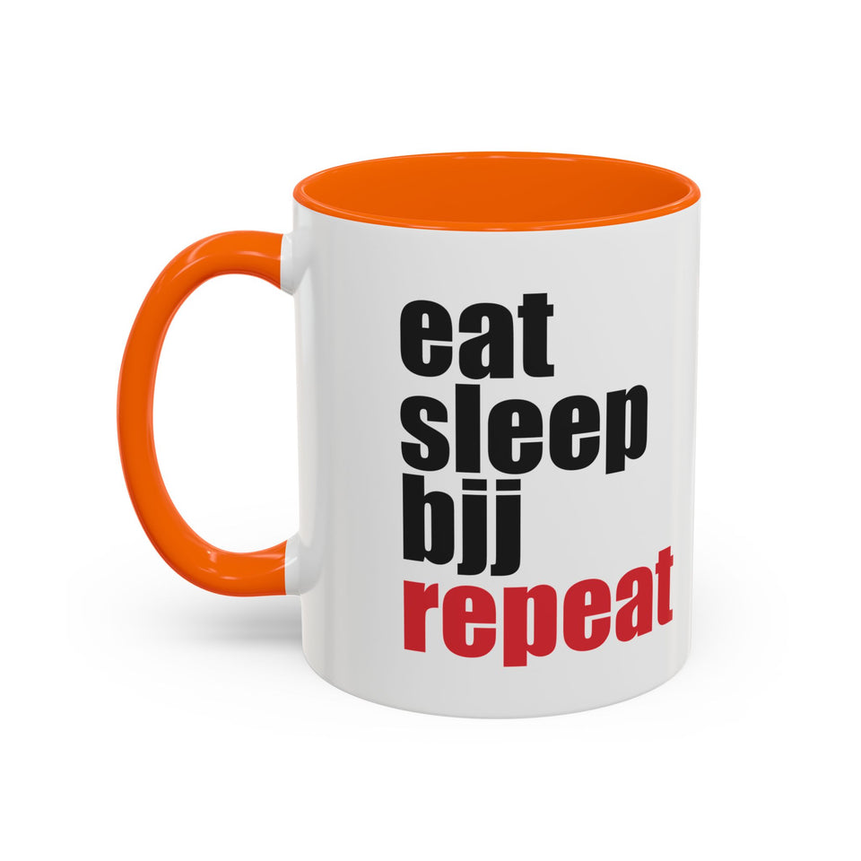 Brazilian Jiu Jitsu Eat Sleep BJJ Repeat | BJJ Accent Coffee Mug