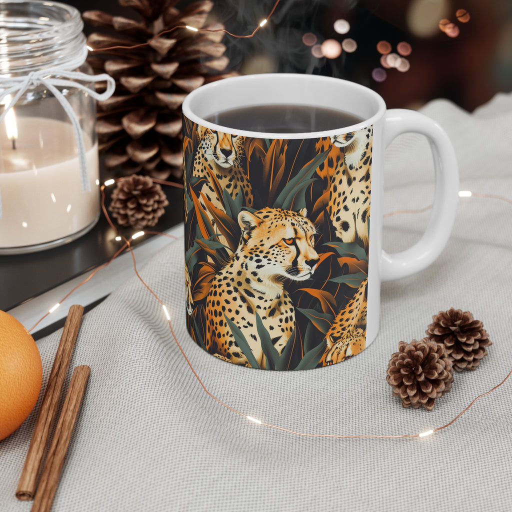Cheetah Mug | Cheetah Gifts | Cheetah Presents | Group Of Cheetah Ceramic Mug 11oz
