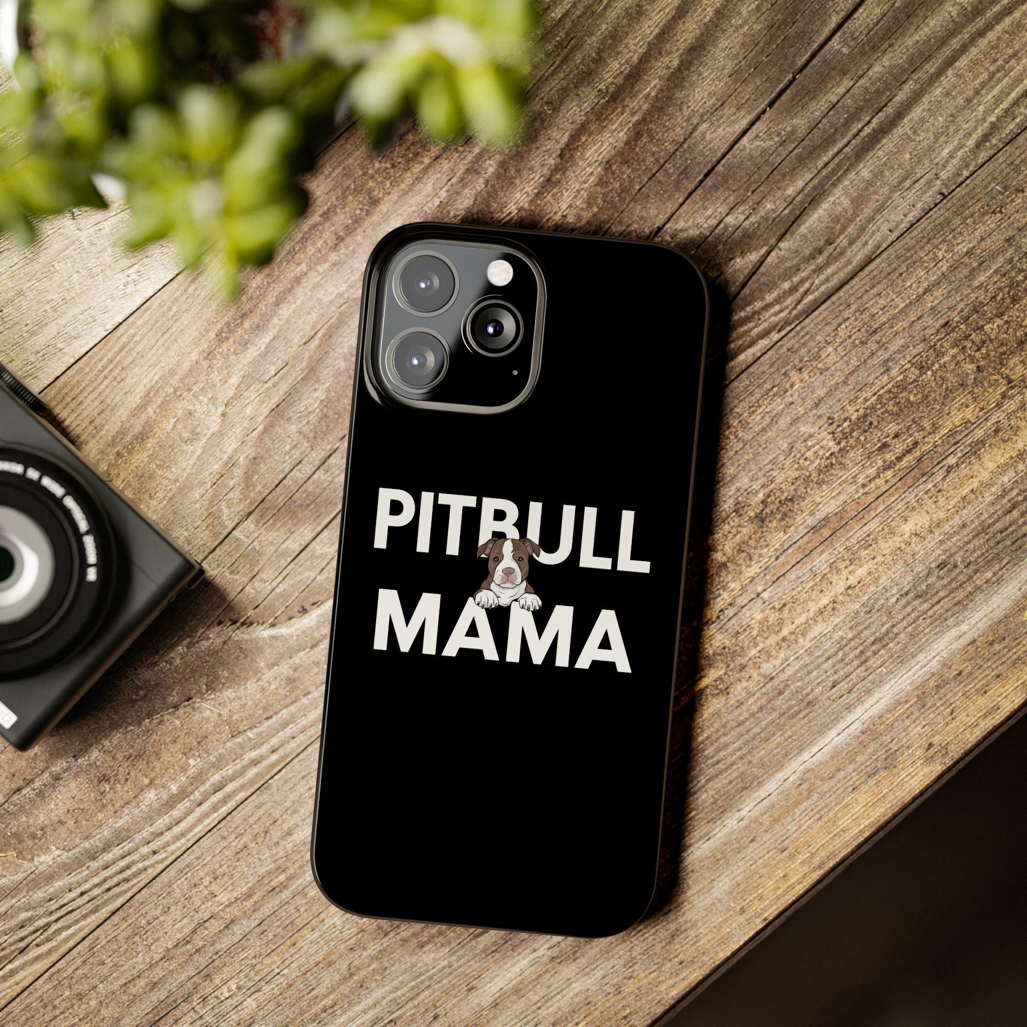 Premium Pitbull Mama 3 iPhone Case | Pitbull Gifts Slim Phone Cases