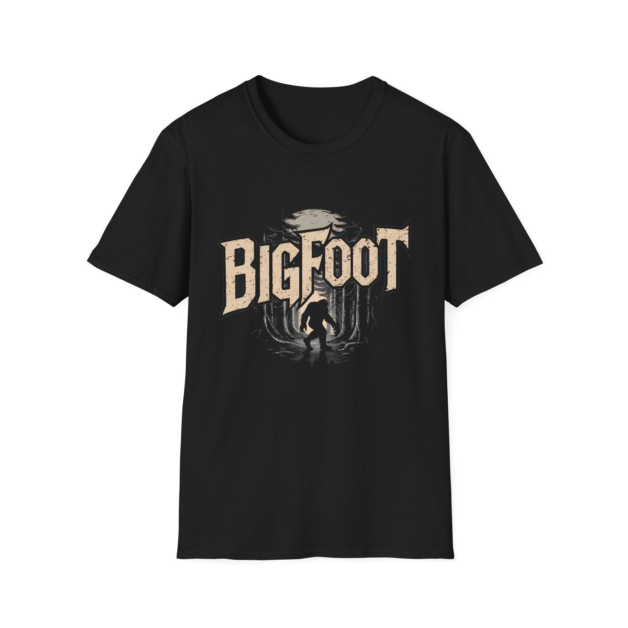 Bigfoot Shirt | Sasquatch Bigfoot T Shirt | Bigfoot In Forest Tee Shirt | Sasquatch Bigfoot Unisex Softstyle T-Shirt 3 Main image