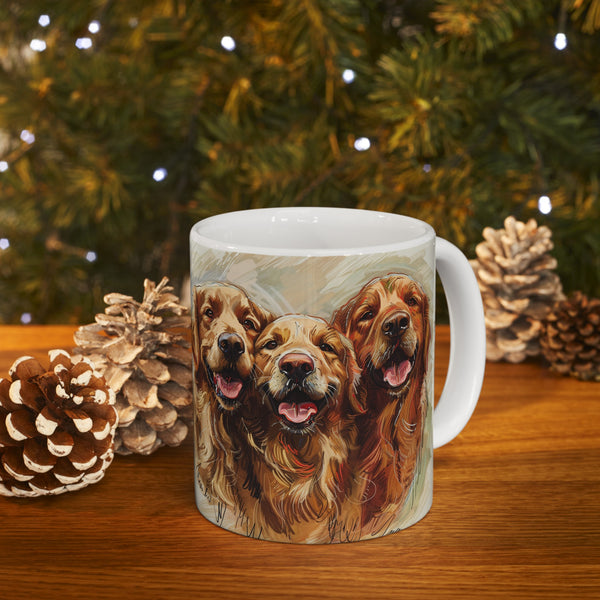 Golden Retriever Mug Group | Golden Retriever Gift | Golden Retriever Coffee Mug | Golden Retriever Presents Mug 11oz