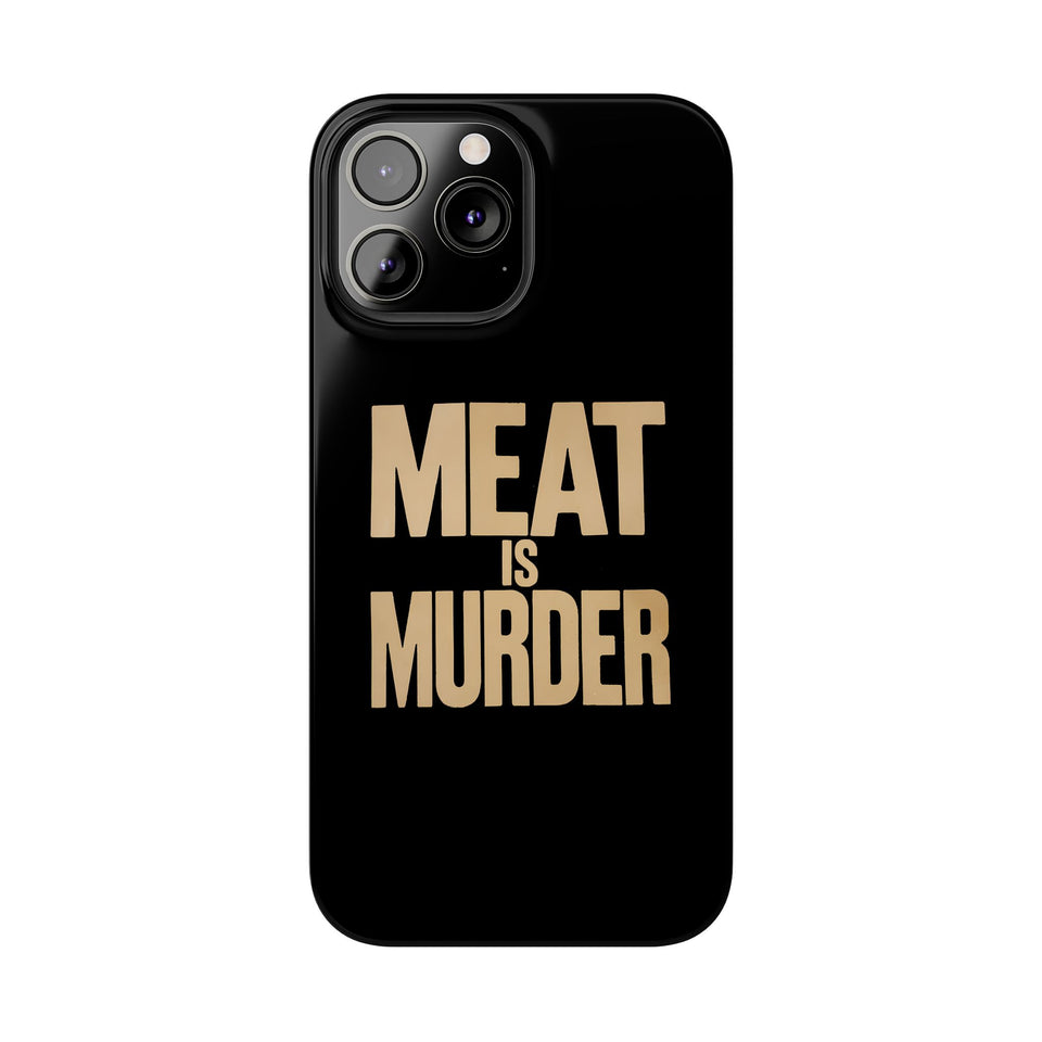 Premium Vegan Meat Is Murder iPhone Case | Vegan Gifts Slim Phone Cases