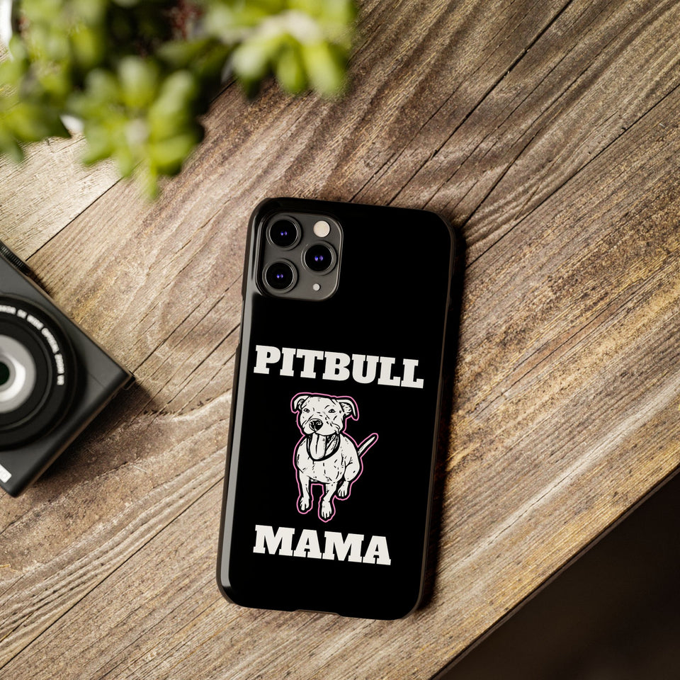 Premium Pitbull Mama 2 iPhone Case | Pitbull Gifts Slim Phone Cases