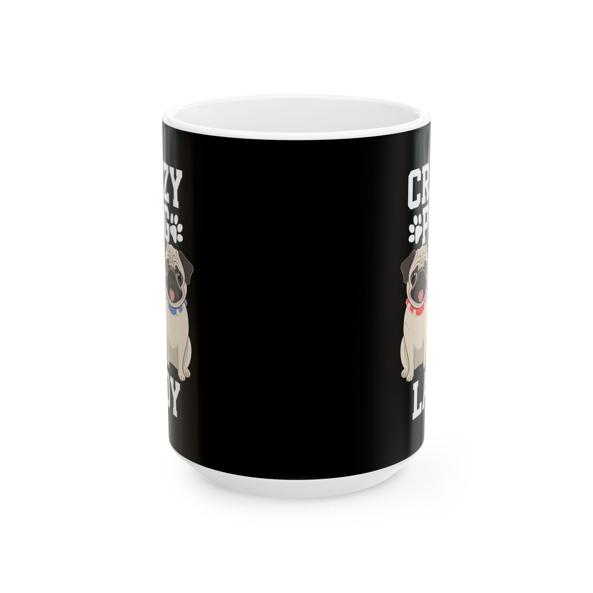 Crazy Pug Lady Ceramic Mug | Pug Lover Gift Mug (11oz) Secondary image