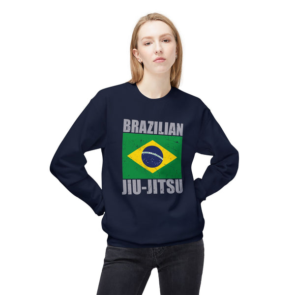 Brazilian Jiu Jitsu Flag 2 BJJ Unisex Midweight Softstyle Fleece Crewneck Sweatshirt