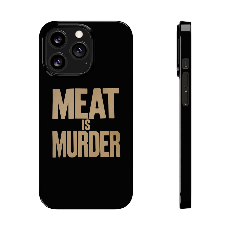 Premium Vegan Meat Is Murder iPhone Case | Vegan Gifts Slim Phone Cases