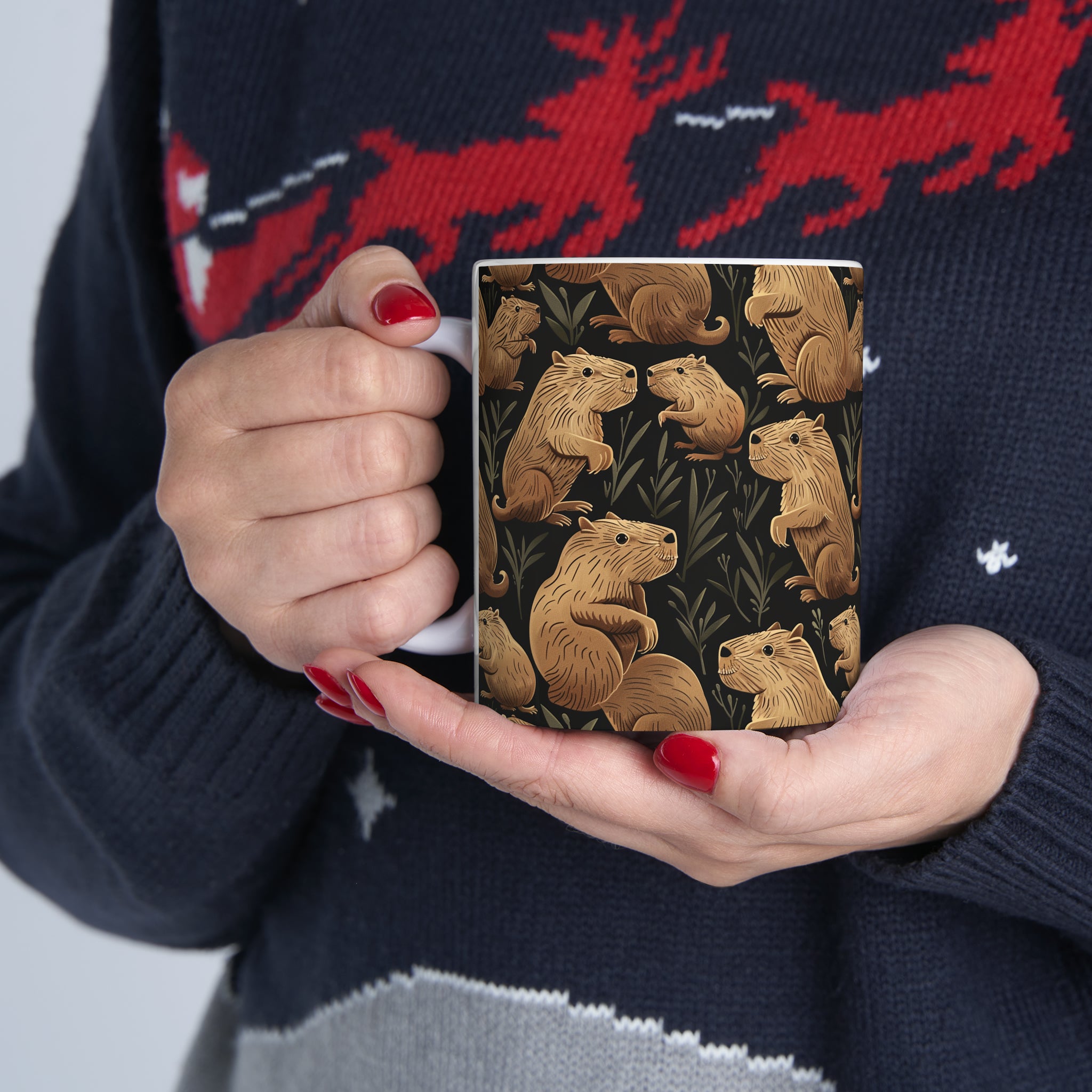 Capybara Mug  | Capybara Coffee Mug | Cute Capy Pattern Coffee Mug 11oz