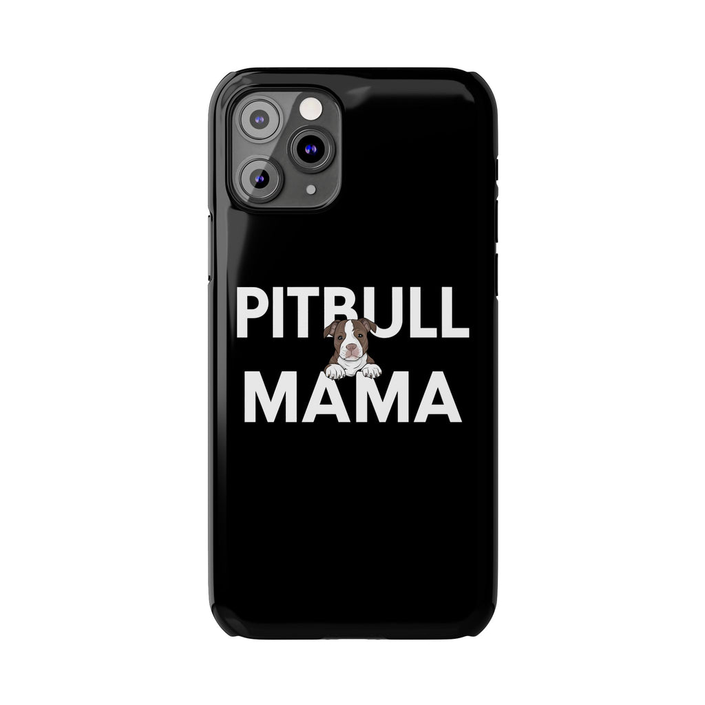 Premium Pitbull Mama 3 iPhone Case | Pitbull Gifts Slim Phone Cases