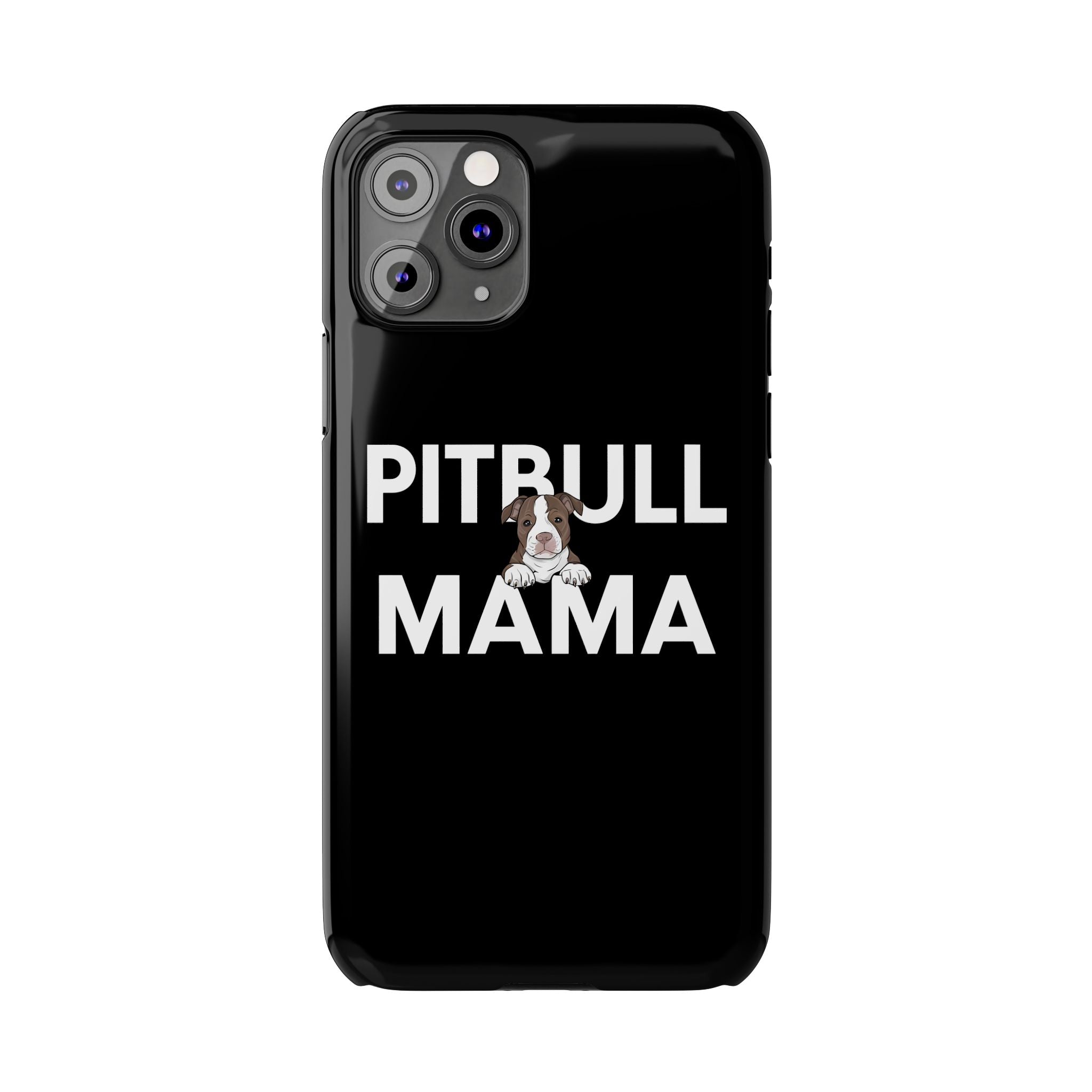 Premium Pitbull Mama 3 iPhone Case | Pitbull Gifts Slim Phone Cases