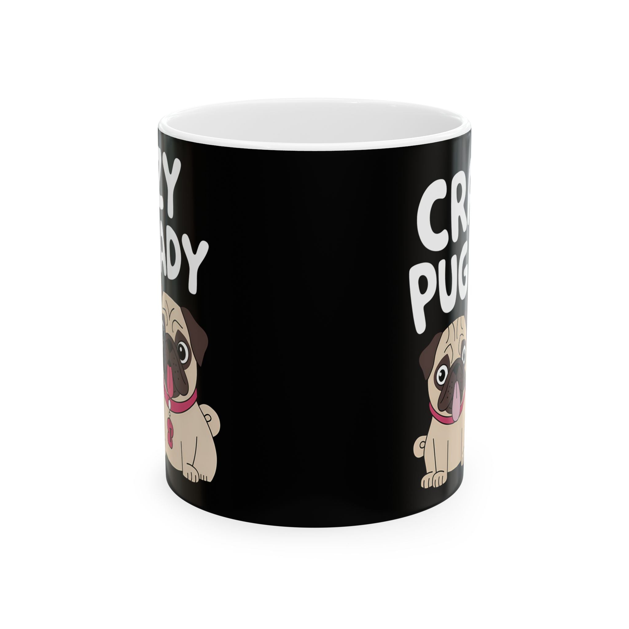 Crazy Pug Lady Ceramic Mug | Crazy Pug Lover Gift Mug (11oz)