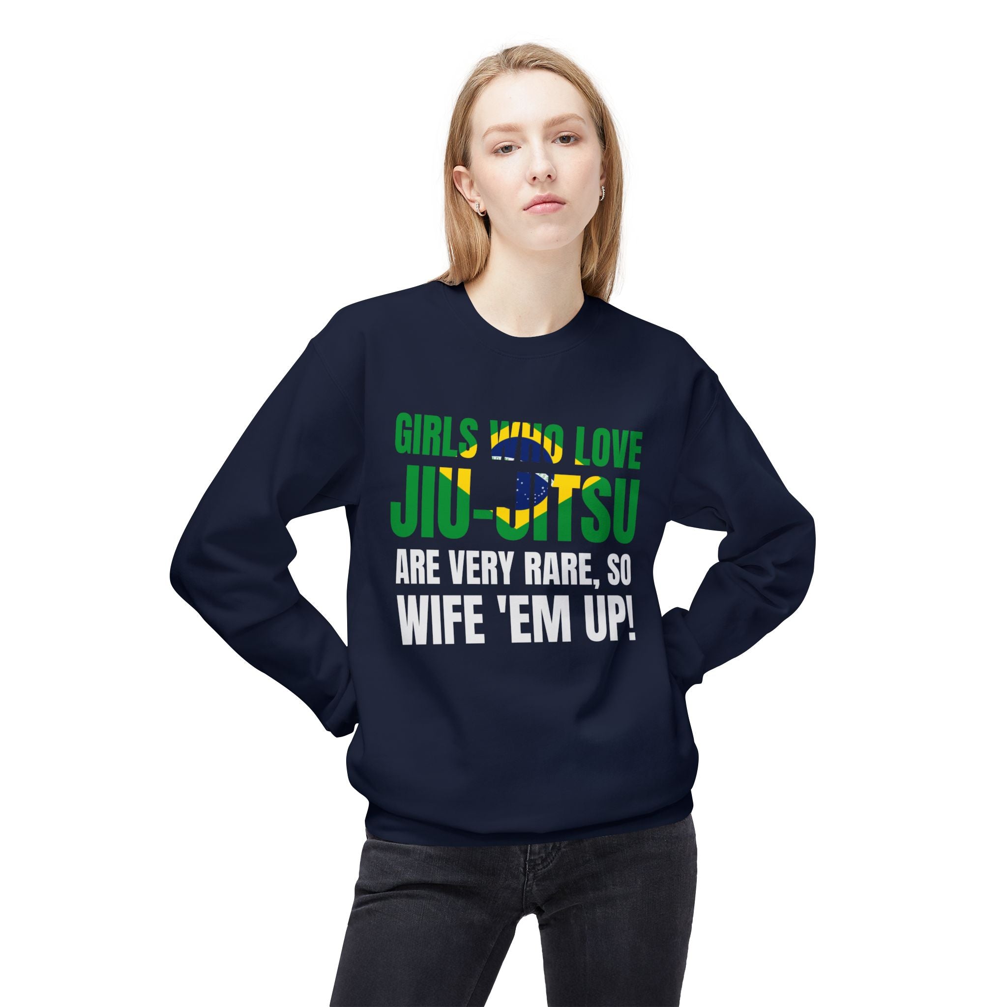 Brazilian Jiu Jitsu Girls Who Love Jiu-Jitsu BJJ Unisex Midweight Softstyle Fleece Crewneck Sweatshirt