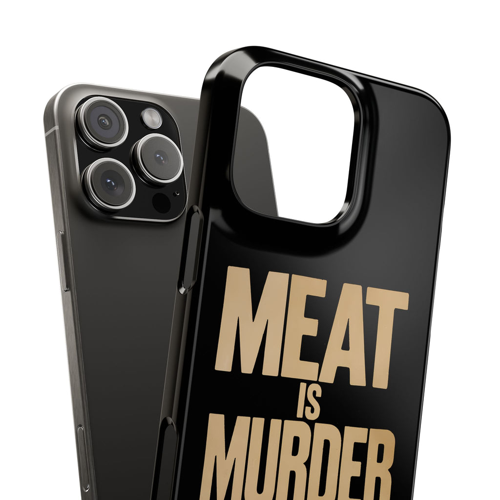 Premium Vegan Meat Is Murder iPhone Case | Vegan Gifts Slim Phone Cases