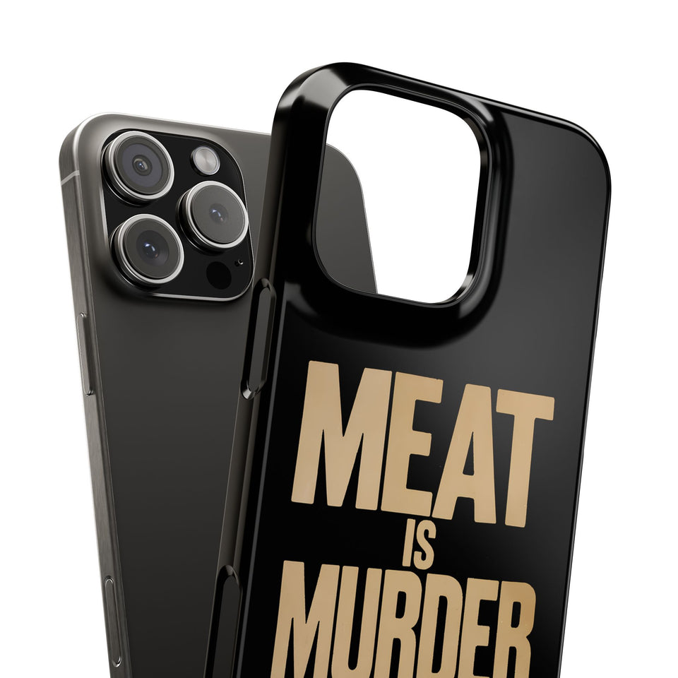 Premium Vegan Meat Is Murder iPhone Case | Vegan Gifts Slim Phone Cases