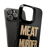 Premium Vegan Meat Is Murder iPhone Case | Vegan Gifts Slim Phone Cases Premium Vegan Meat Is Murder iPhone Case | Vegan Gifts Slim Phone Cases