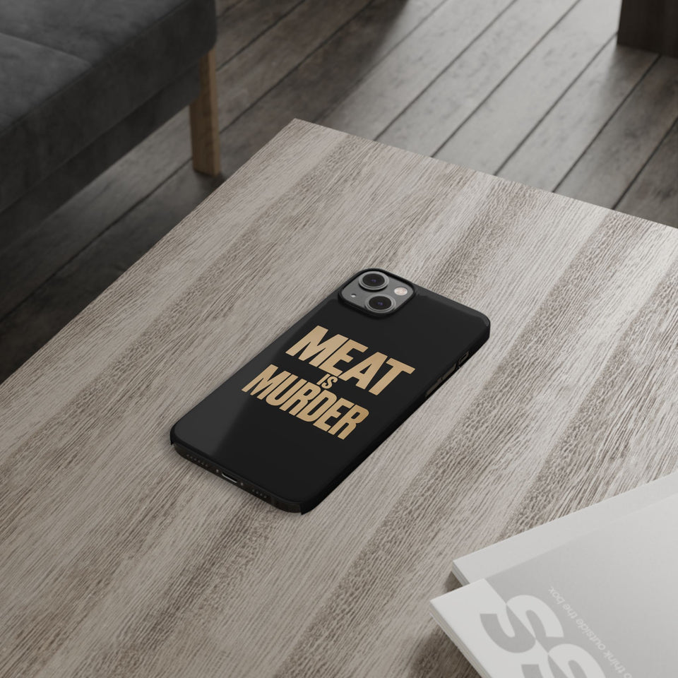 Premium Vegan Meat Is Murder iPhone Case | Vegan Gifts Slim Phone Cases