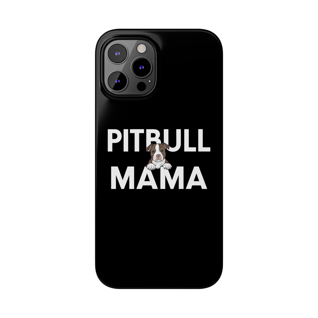 Premium Pitbull Mama 3 iPhone Case | Pitbull Gifts Slim Phone Cases