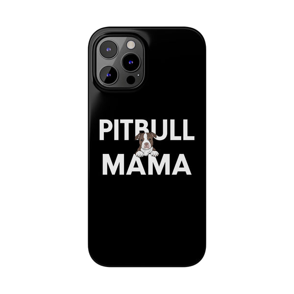 Premium Pitbull Mama 3 iPhone Case | Pitbull Gifts Slim Phone Cases