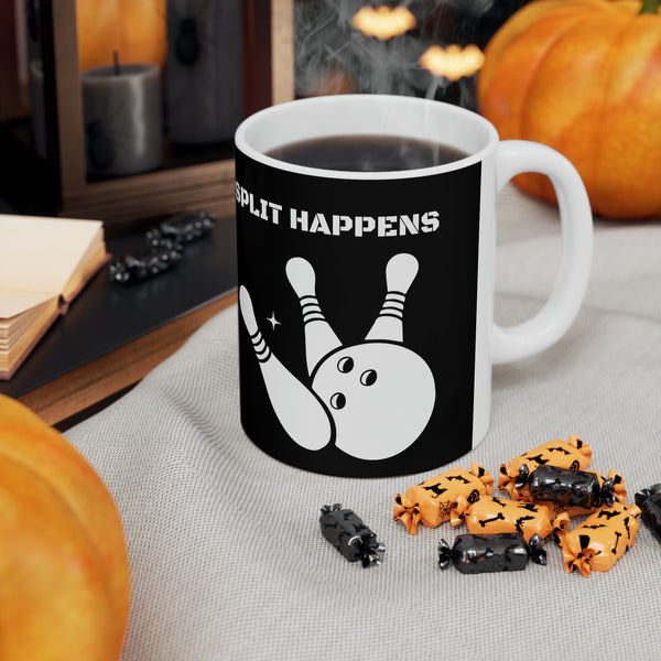 Funny Bowling Mug | Split Happens Bowling Coffee Mug | Bowling Gifts | Funny Bowling Presents | Bowling Mug 11oz