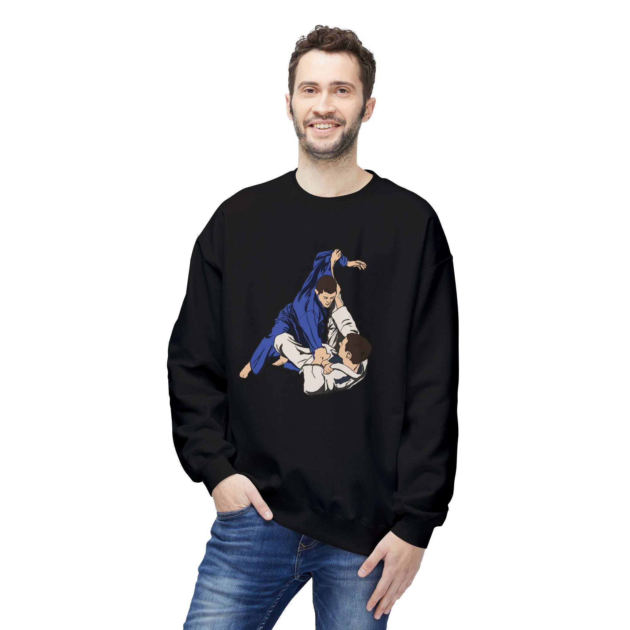 Brazilian Jiu Jitsu Rolling BJJ Unisex Midweight Softstyle Fleece Crewneck Sweatshirt Main image