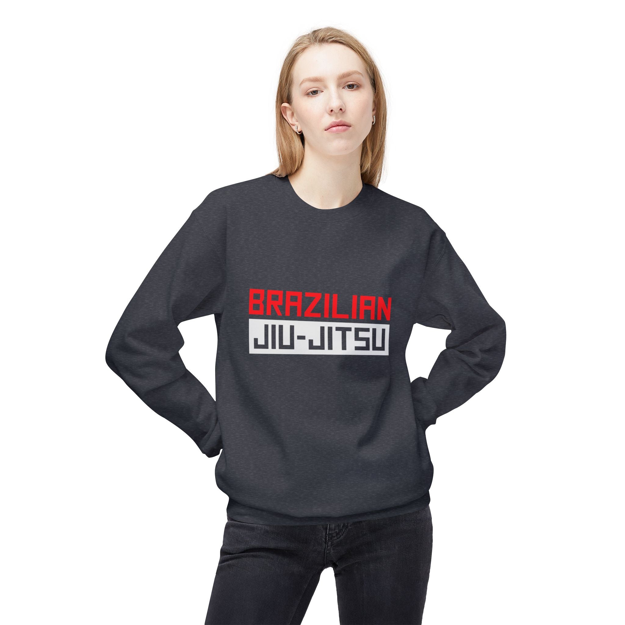 Brazilian Jiu Jitsu Logo BJJ Unisex Midweight Softstyle Fleece Crewneck Sweatshirt