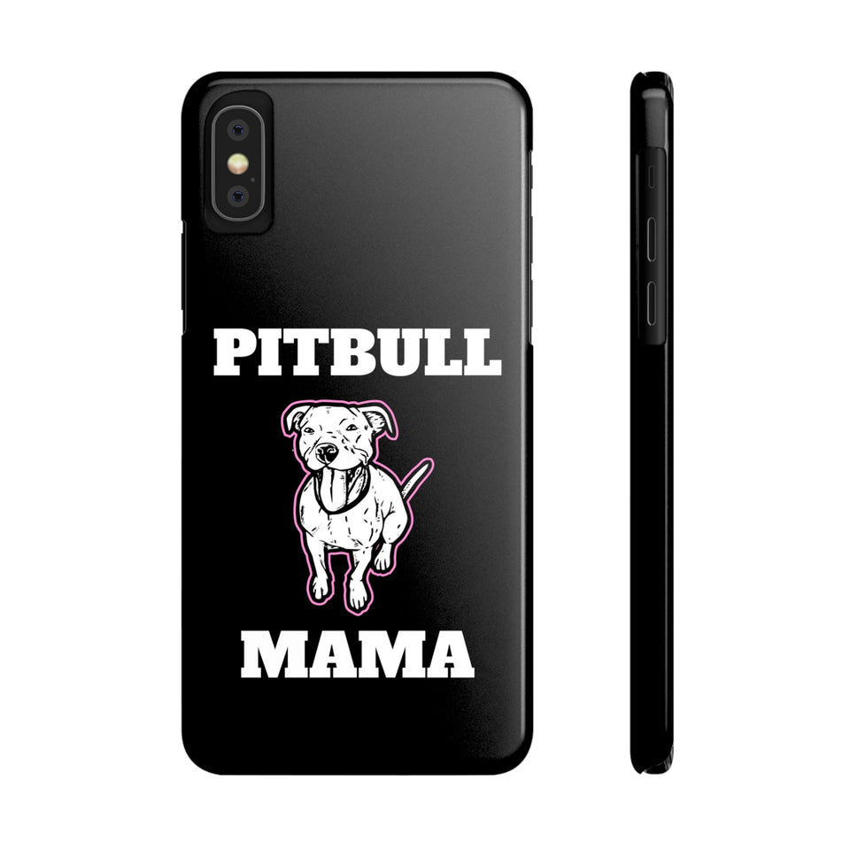 Premium Pitbull Mama 2 iPhone Case | Pitbull Gifts Slim Phone Cases