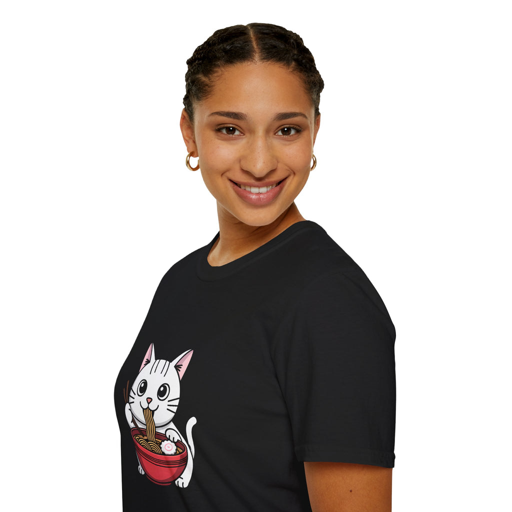 Cute Cat Eating Ramen Unisex T-Shirt