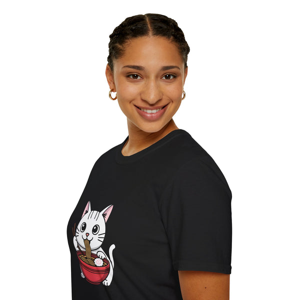 Cute Cat Eating Ramen Unisex T-Shirt