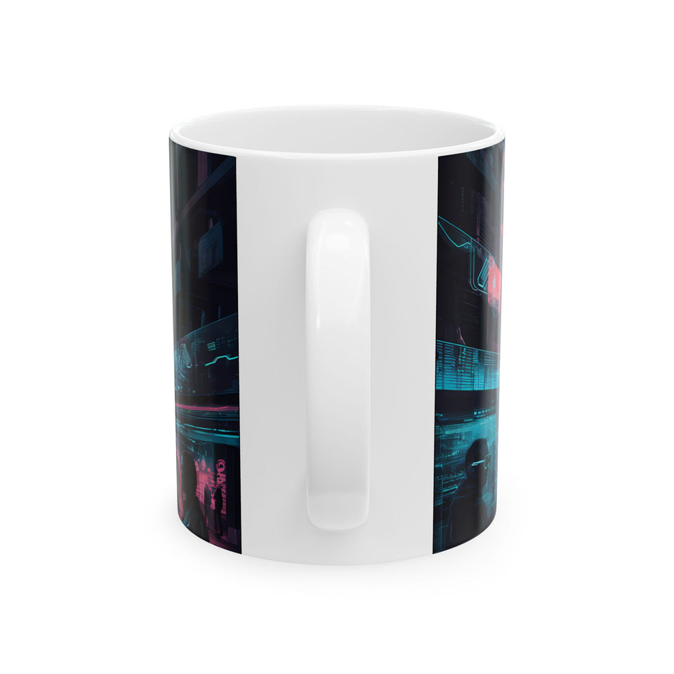 Cyberpunk City Skyline Ceramic Mug (11oz, 15oz)
