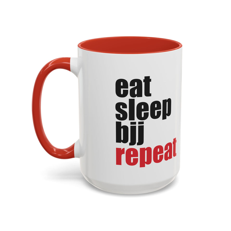 Brazilian Jiu Jitsu Eat Sleep BJJ Repeat | BJJ Accent Coffee Mug