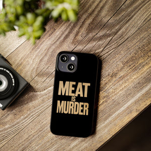 Premium Vegan Meat Is Murder iPhone Case | Vegan Gifts Slim Phone Cases Premium Vegan Meat Is Murder iPhone Case | Vegan Gifts Slim Phone Cases