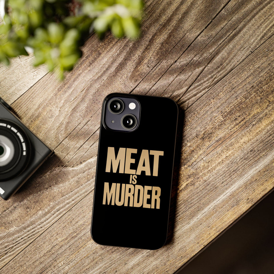 Premium Vegan Meat Is Murder iPhone Case | Vegan Gifts Slim Phone Cases
